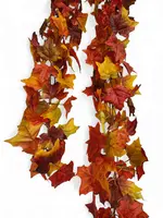 Artificial Maple Leaf Chain Garland<br>Autumn Artificial Maple Leaf Chain Garland<br>Autumn