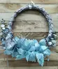 Artificial Christmas Wreath<br>Aqua Silver Shimmer thumbnail