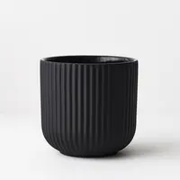 Ceramic "Annix' Ribbed Pot<br>Black