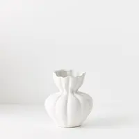 Ceramic 'Basma' Vase<br>White 19cm