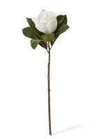Artificial Magnolia Flower Stem<br>White