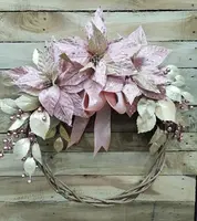 Artificial Christmas Wreath<br>Pink Gold Sparkle