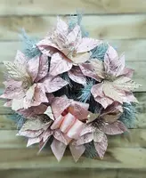 Artificial Christmas Wreath<br>Pink Frosting