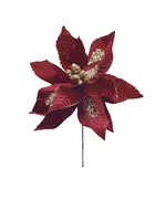 Artificial Poinsettia<br>Burgundy/Gold