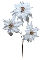 Artificial Poinsettia Spray<br>Ivory/Gold Artificial Poinsettia Spray<br>Ivory/Gold